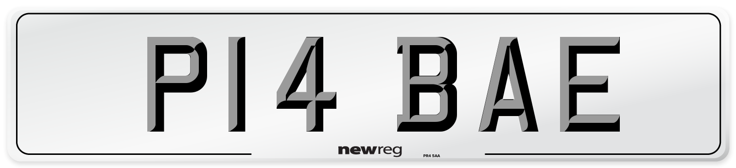 P14 BAE Number Plate from New Reg